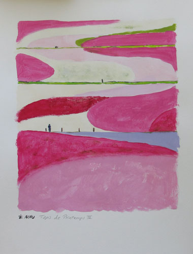 Tapis de printemps IV - 30 x 40 - gouache